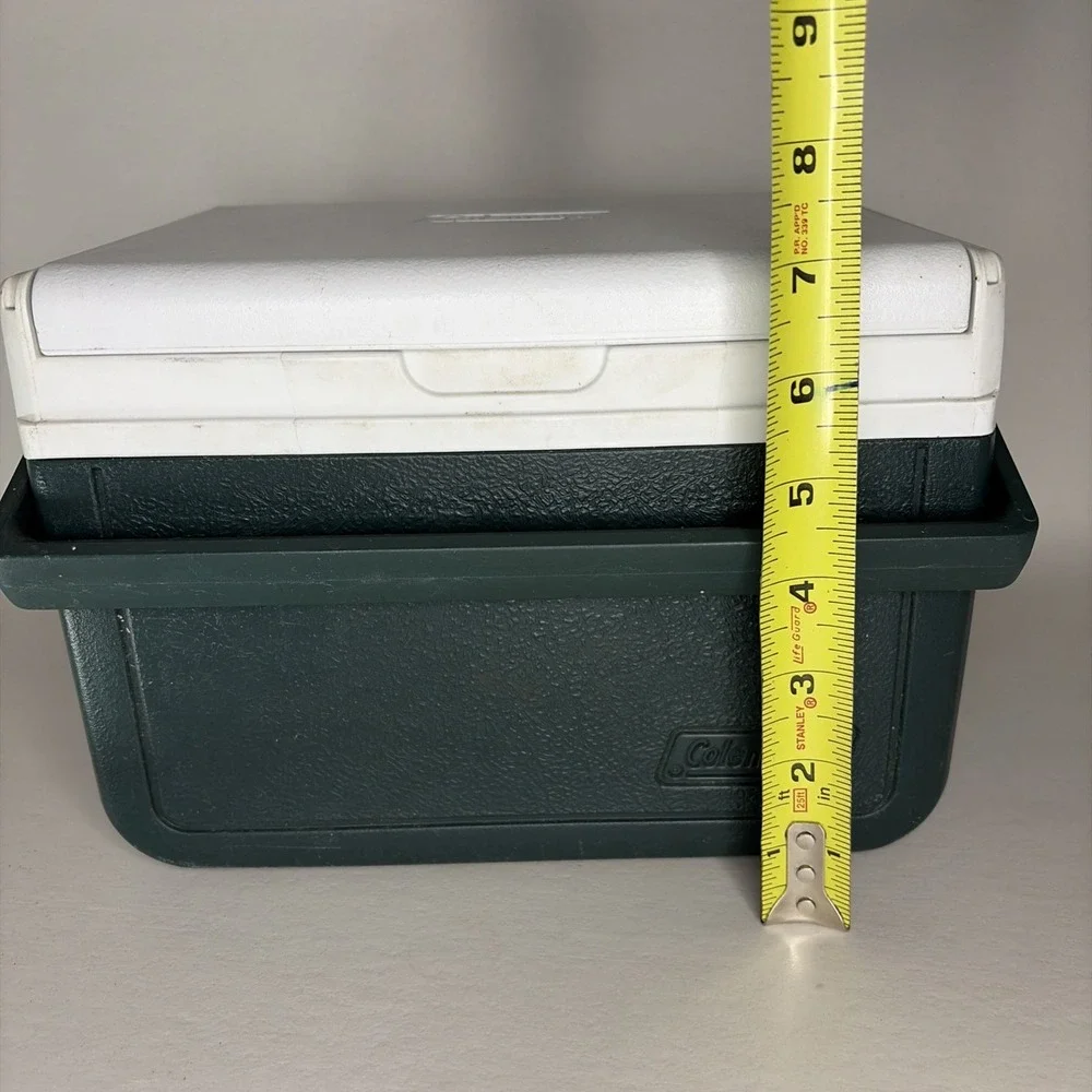 Vintage Coleman 6 Pk 5 Qt Lunch Box Dark Green White Cooler Model 5205